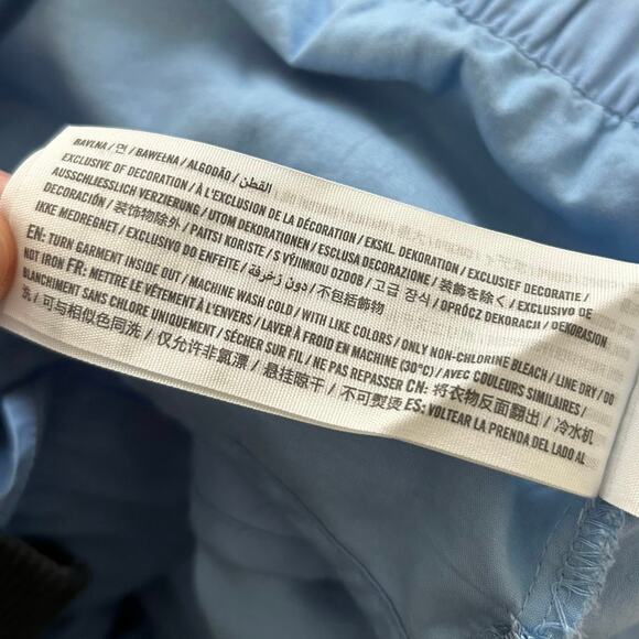 Abercrombie Cropped Top Ruffles Short Sleeve Preppy Boho Women Blue NWT Size XL - Picture 6 of 6